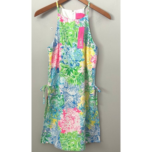 Lilly Pulitzer Pants - Lilly Pulitzer Pearl Romper Womens 4 Multi Cheek to Cheek Floral Halter Neck NWT